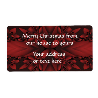 Étiquettes d'expédition de Noël rouge et noir