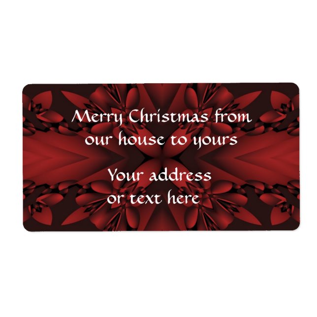 Étiquettes d'expédition de Noël rouge et noir (Devant)