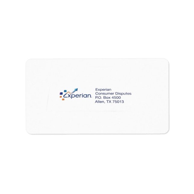 Étiquettes d'expédition Experian  (Devant)