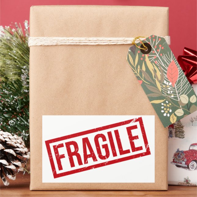 Étiquettes d'expédition FRAGILE | Autocollant de m (vacances)