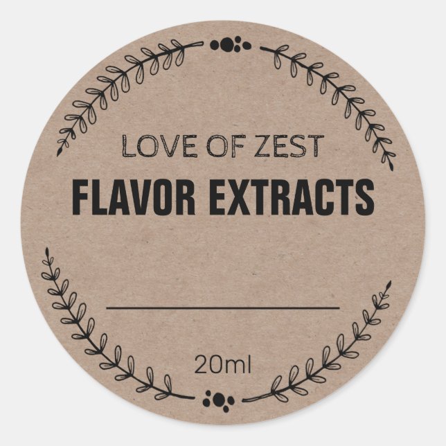 Étiquettes d'extraction de saveur maison Kraft vie (Devant)