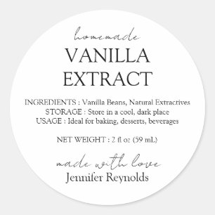 Étiquettes d'extrait de vanille fait maison avec i