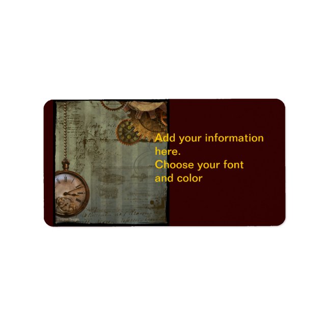 Étiquettes d'horloge de machine à vapeur (Devant)