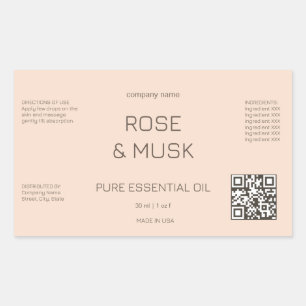 Étiquettes d'huile cosmétique / Flacon compte-gout