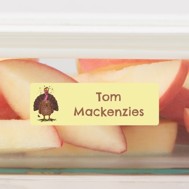Étiquettes Dinde de basse-cour de dessin animé personnalisée  (Apposé)