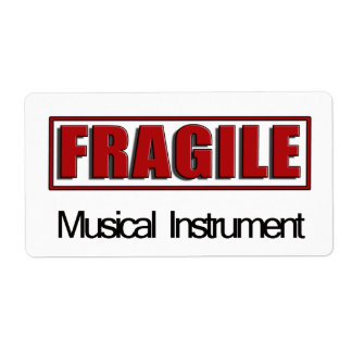 Étiquettes d'instruments de musique fragiles
