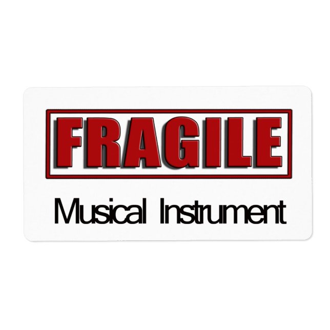 Étiquettes d'instruments de musique fragiles (Devant)