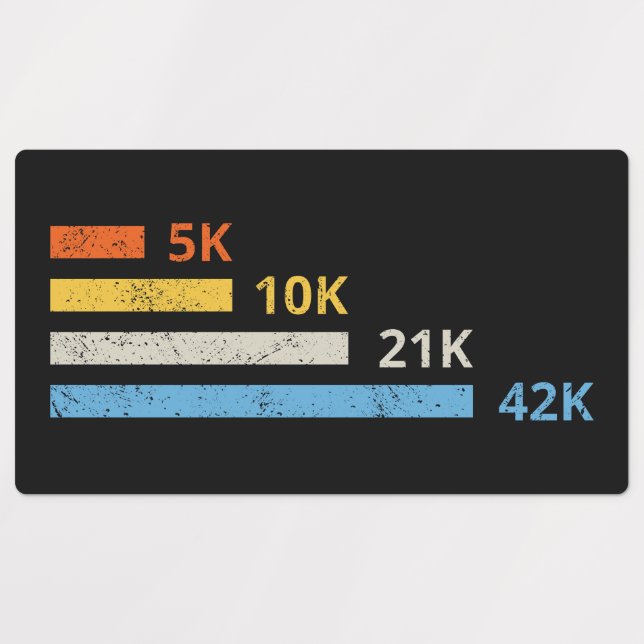 Étiquettes Distances de course II - 5K 10K 21K 42K Marathoner (Design 1)