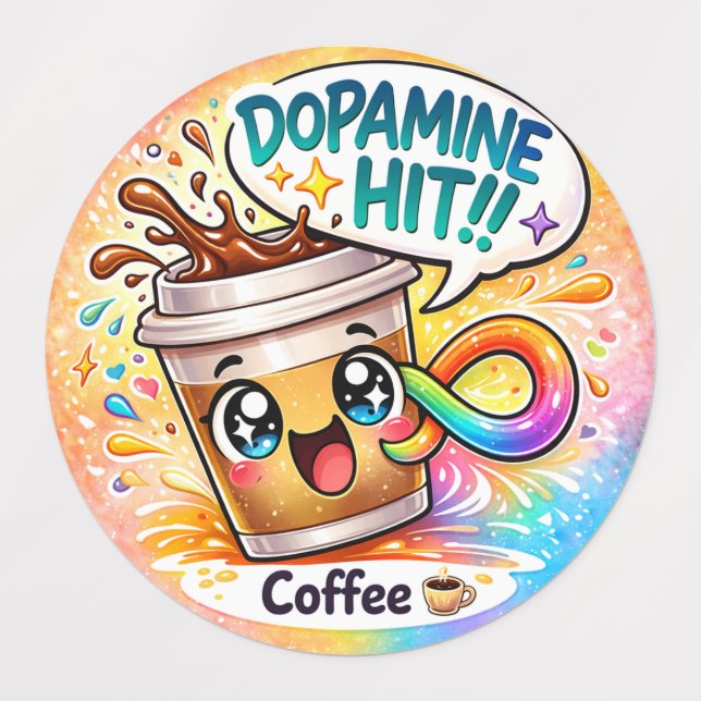 Étiquettes Dopamine Hit Neurodivergent Kawaii Party Labels (Design 3)