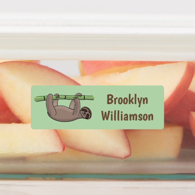 Étiquettes Doux paresse souriante sur dessin animé en bambou  (Apposé)