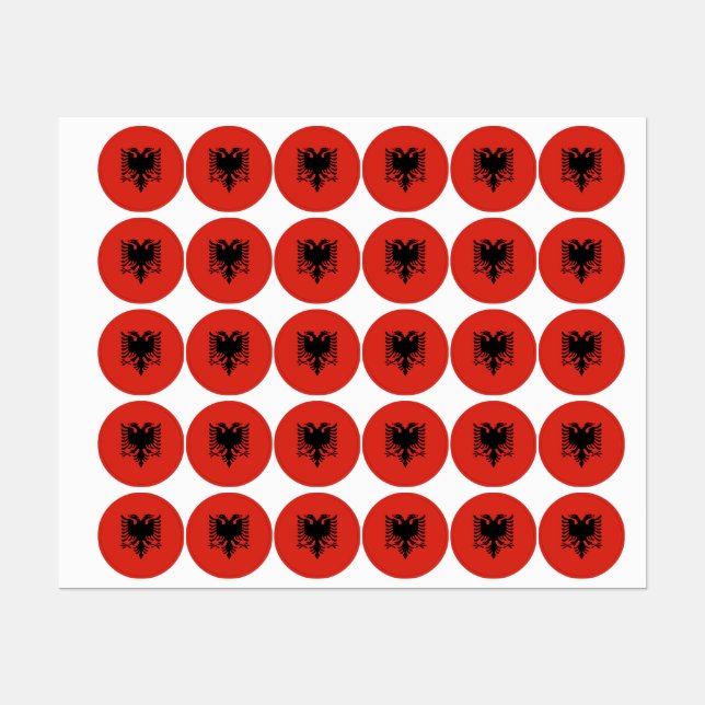 Étiquettes Drapeau albanais (Feuille)