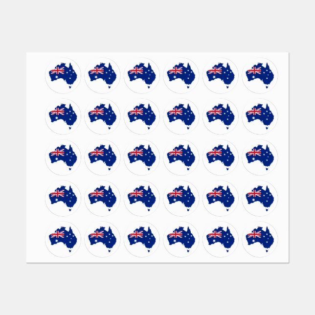 Étiquettes Drapeau australien (Feuille)