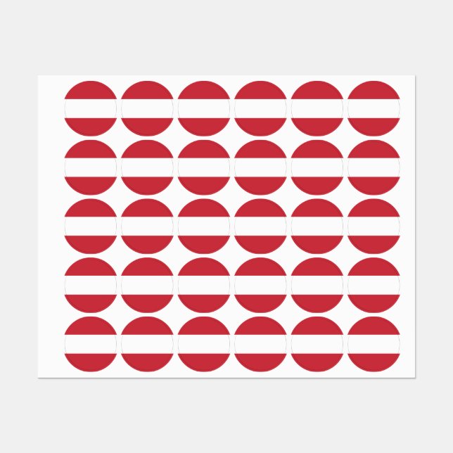 Étiquettes Drapeau autrichien (Feuille)