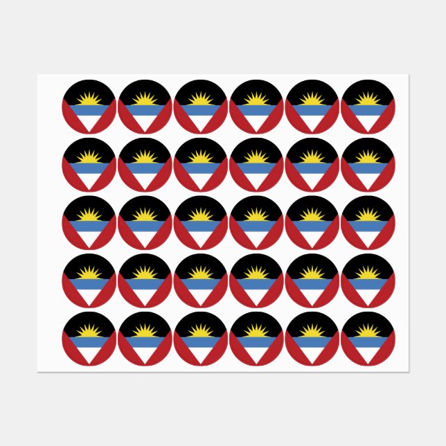 Étiquettes Drapeau d'Antigua-et-Barbuda (Feuille)