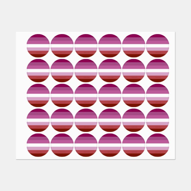 Étiquettes Drapeau de fierté lesbienne de SlipperyJoe féminin (Feuille)