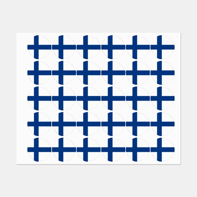 Étiquettes Drapeau de Finlande (Feuille)