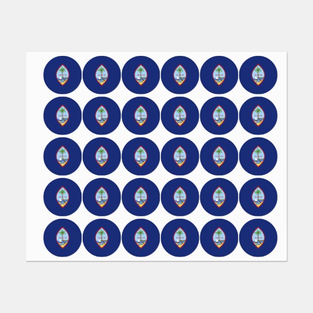 Étiquettes Drapeau de Guam (Feuille)