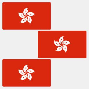 Étiquettes Drapeau de Hong Kong