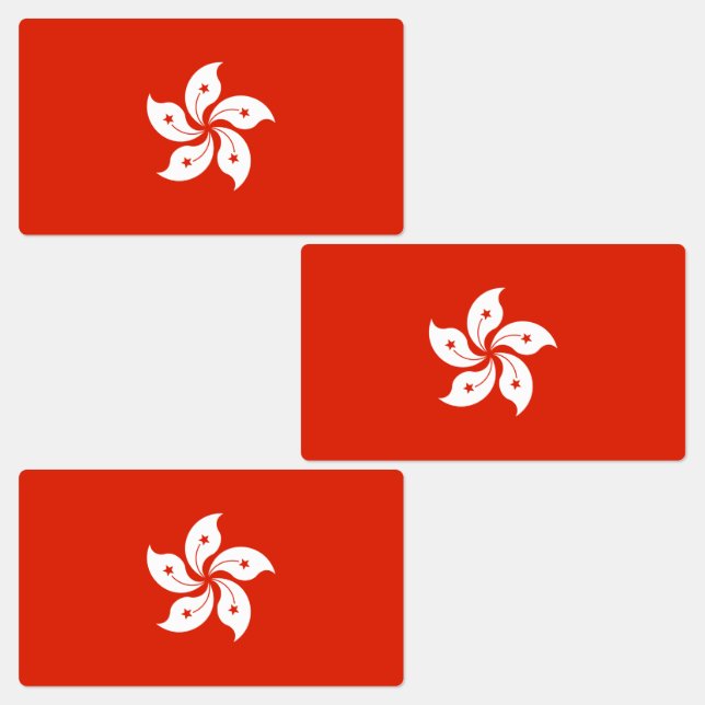 Étiquettes Drapeau de Hong Kong (Groupe)