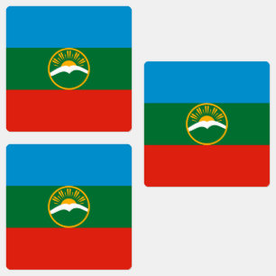 Étiquettes Drapeau de Karatchaïevo-Tcherkessie
