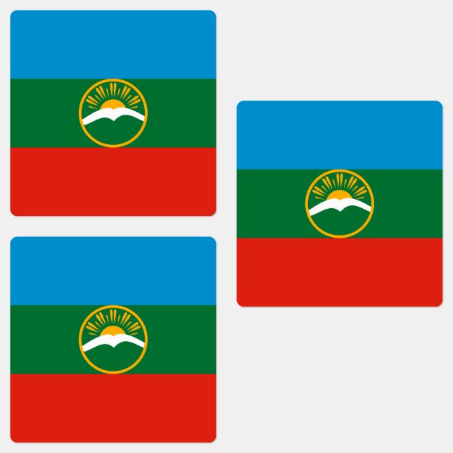 Étiquettes Drapeau de Karatchaïevo-Tcherkessie (Groupe)