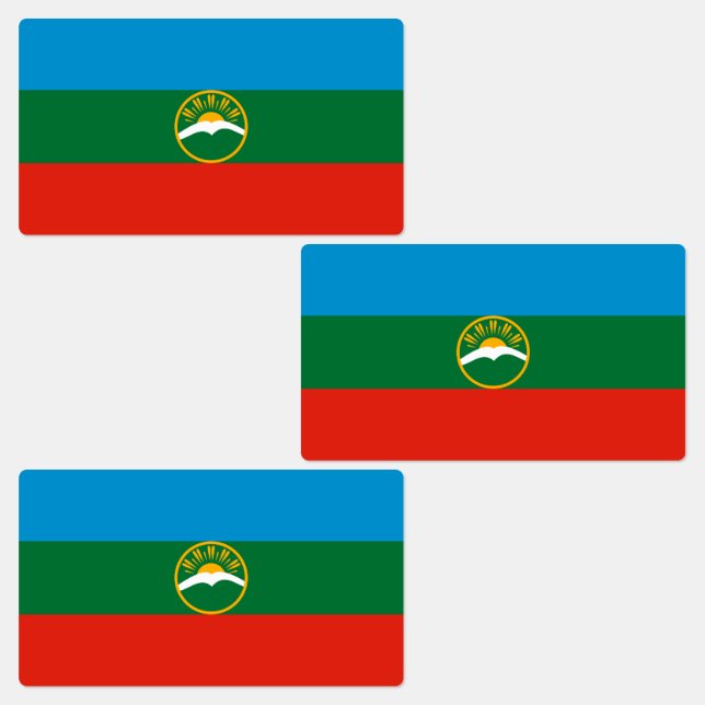 Étiquettes Drapeau de Karatchaïévo-Tcherkessie (Groupe)