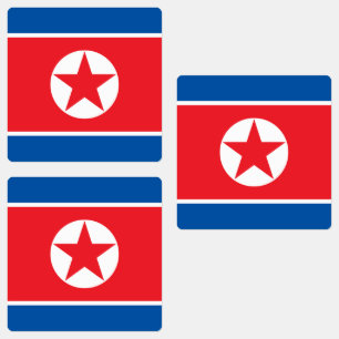 Étiquettes Drapeau de la Corée du Nord