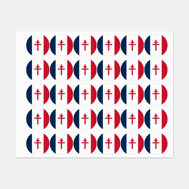 Étiquettes Drapeau de la France libre (Feuille)