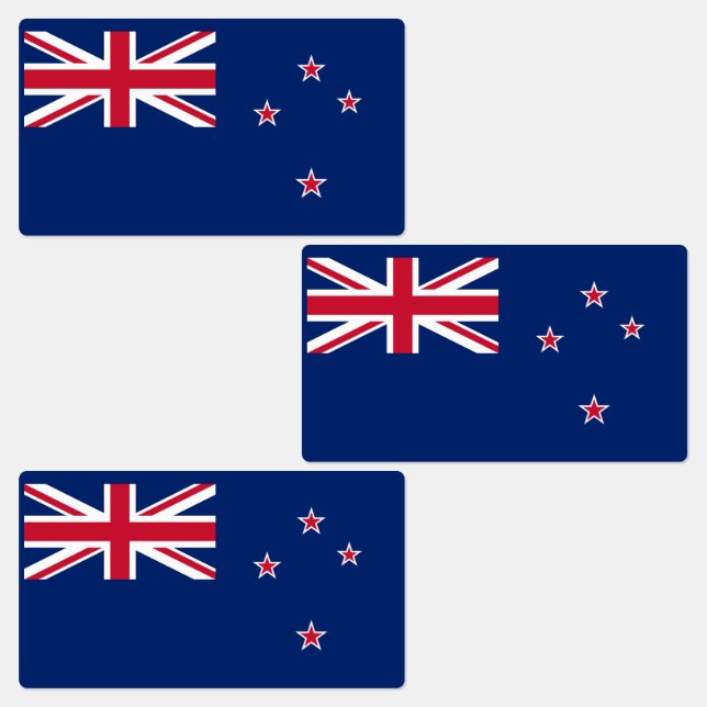 Étiquettes Drapeau de la Nouvelle-Zélande (Groupe)