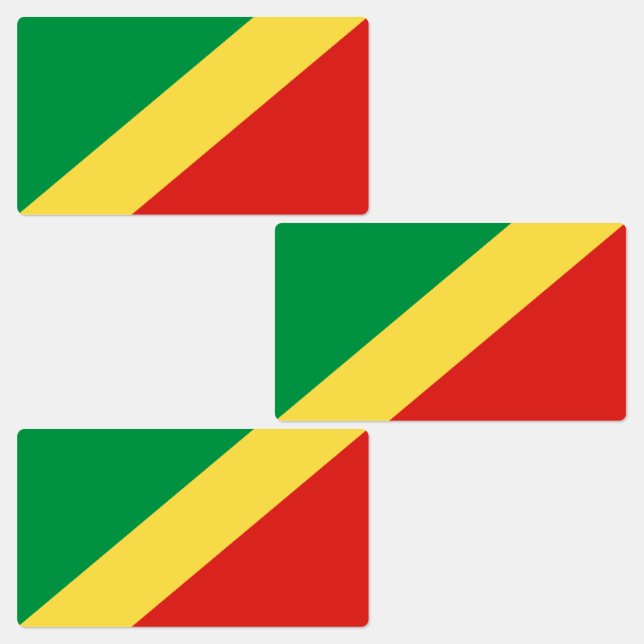 Étiquettes Drapeau de la République du Congo (Groupe)
