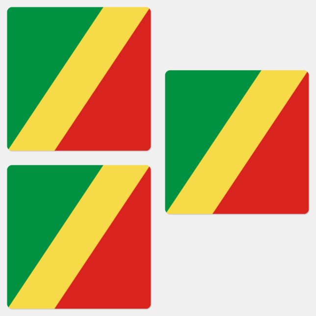 Étiquettes Drapeau de la République du Congo (Groupe)