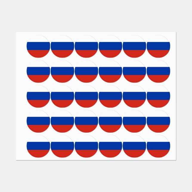 Étiquettes Drapeau de la Russie (Feuille)