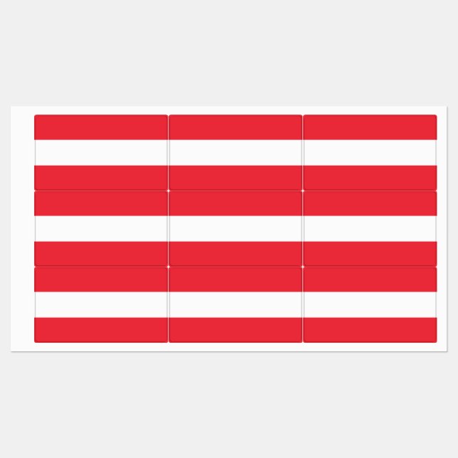 Étiquettes Drapeau de l'Autriche (Feuille)