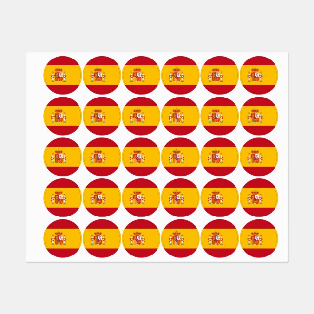 Étiquettes Drapeau de l'Espagne (Feuille)