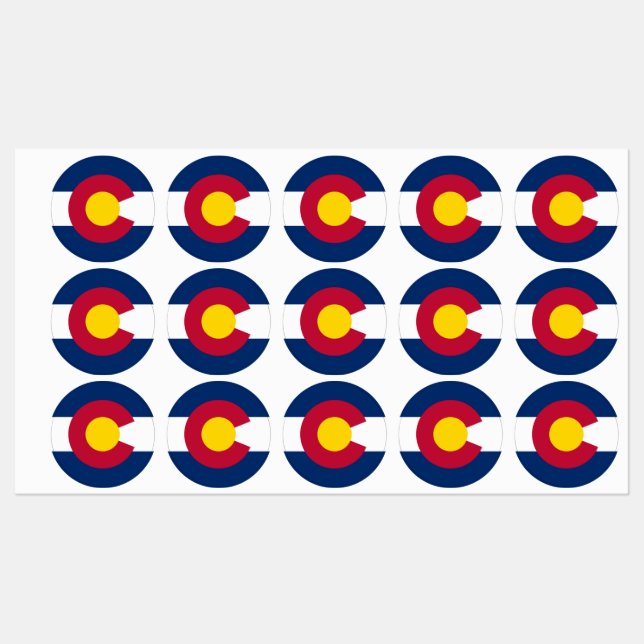 Étiquettes Drapeau de l'État du Colorado (Feuille)
