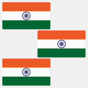 Étiquettes Drapeau de l'Inde