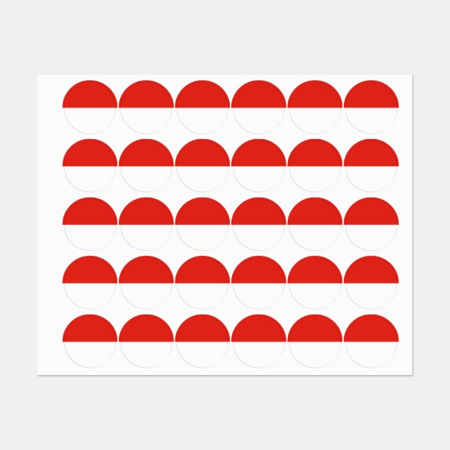Étiquettes Drapeau de l'Indonésie (Feuille)