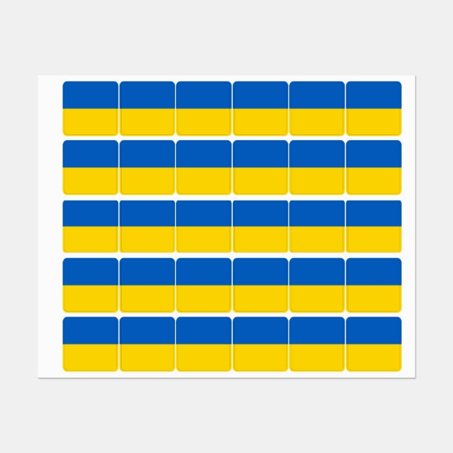 Étiquettes Drapeau de l'Ukraine Plaque de mélamine (Feuille)