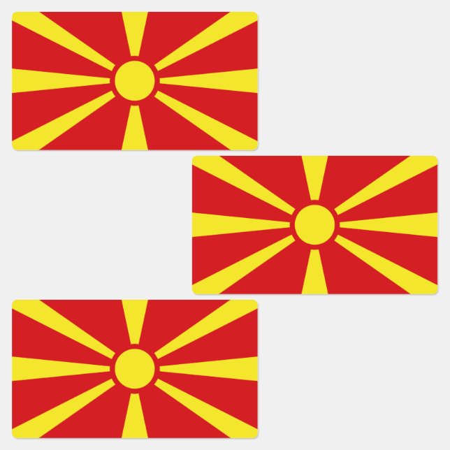 Étiquettes Drapeau de Macédoine du Nord (Groupe)