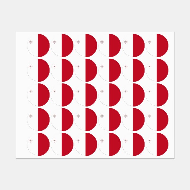 Étiquettes Drapeau de Malte (Feuille)