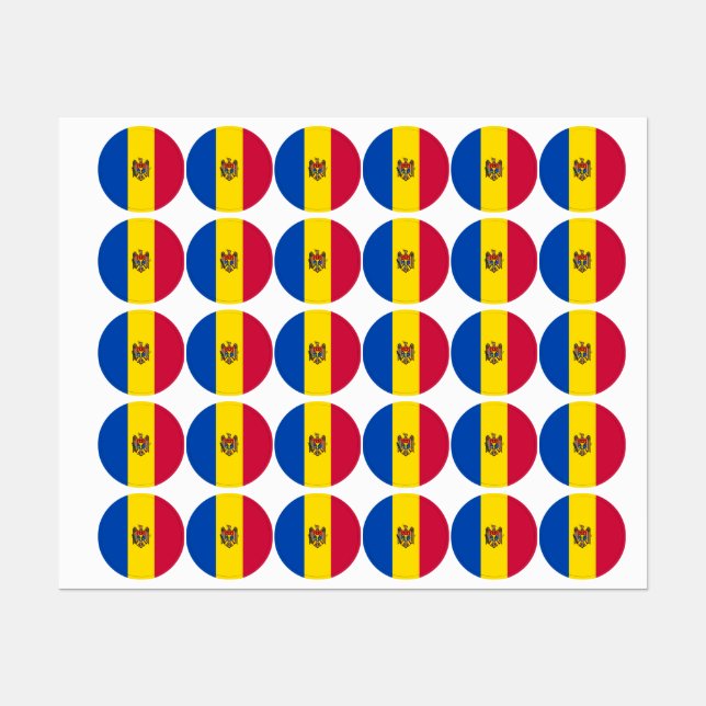 Étiquettes Drapeau de Moldavie (Feuille)