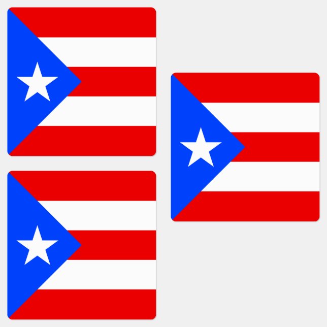 Étiquettes Drapeau de Porto Rico (Groupe)