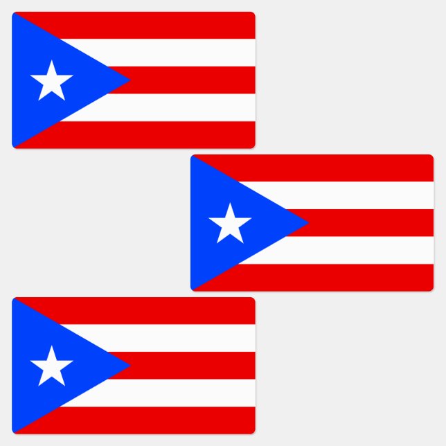 Étiquettes Drapeau de Porto Rico (Groupe)