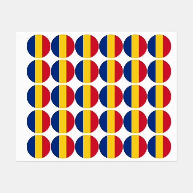 Étiquettes Drapeau de Roumanie (Feuille)