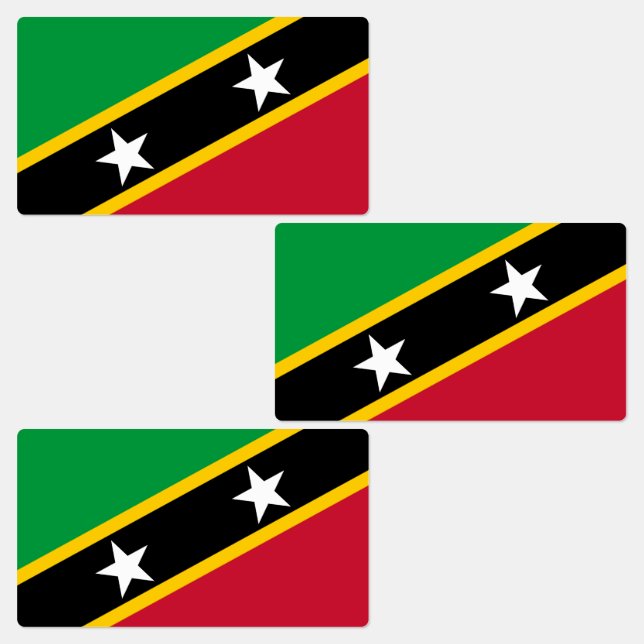 Étiquettes Drapeau de Saint-Kitts-et-Nevis (Groupe)