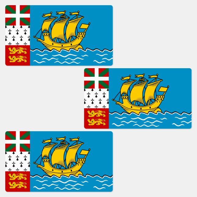 Étiquettes Drapeau de Saint-Pierre-et-Miquelon (Groupe)