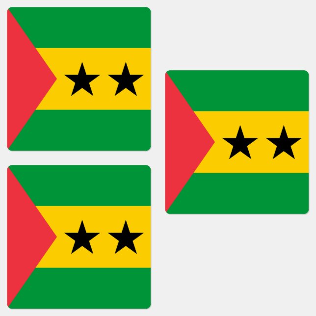 Étiquettes Drapeau de Sao Tomé-et-Principe (Groupe)