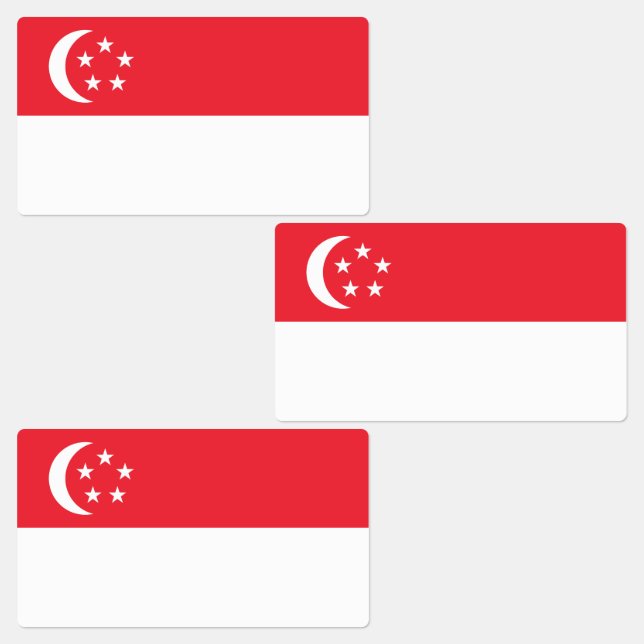 Étiquettes Drapeau de Singapour (Groupe)