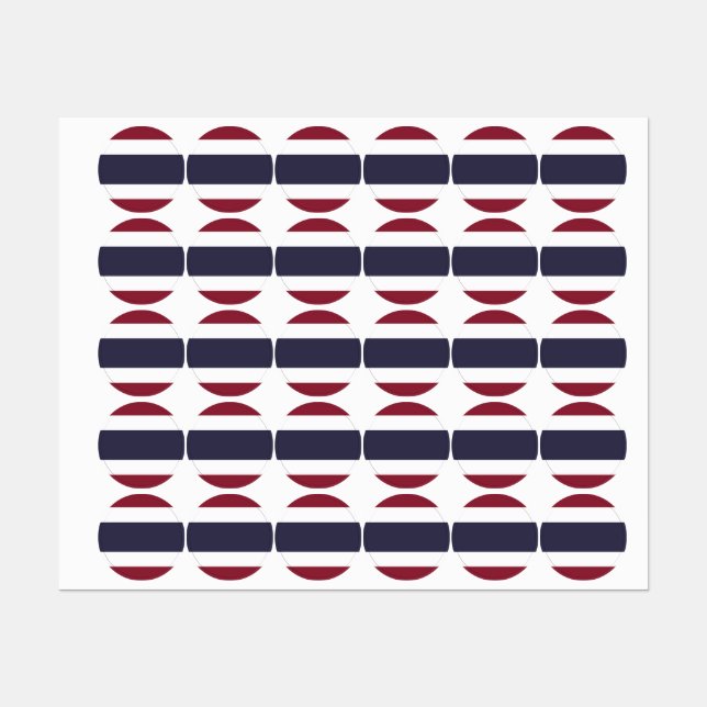 Étiquettes Drapeau de Thaïlande (Feuille)