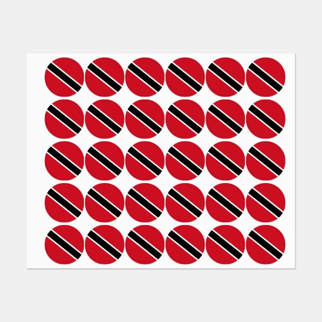 Étiquettes Drapeau de Trinité-et-Tobago (Feuille)